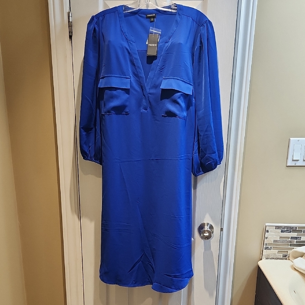 Torrid Blue Long Sleeve Dress